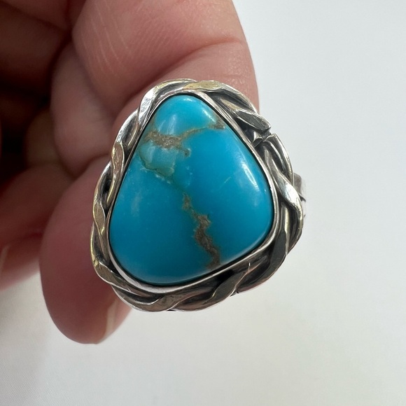 Vintage Jewelry - Vintage Old Pawn Sterling Silver Turquoise Ring